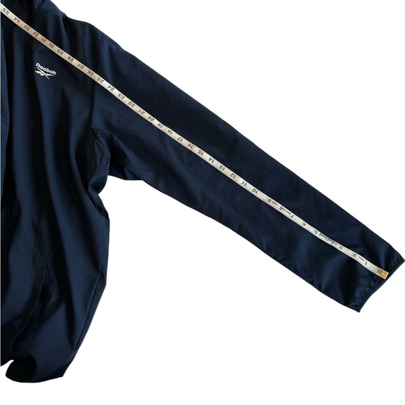 Reebok Men's Training Essentials Jacket Lightweight Full Zip Hooded Navy 2XL NWT - Picture 13 of 13